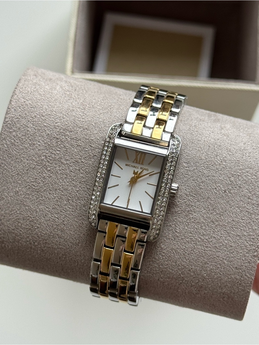 Michael Kors Petite Emery Pavé Two-Tone Watch MK4882